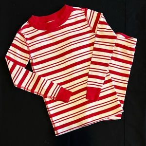 Boy Girl Hanna Andersson Red White Stripe Long John Pajamas 100 4 Valentine Day